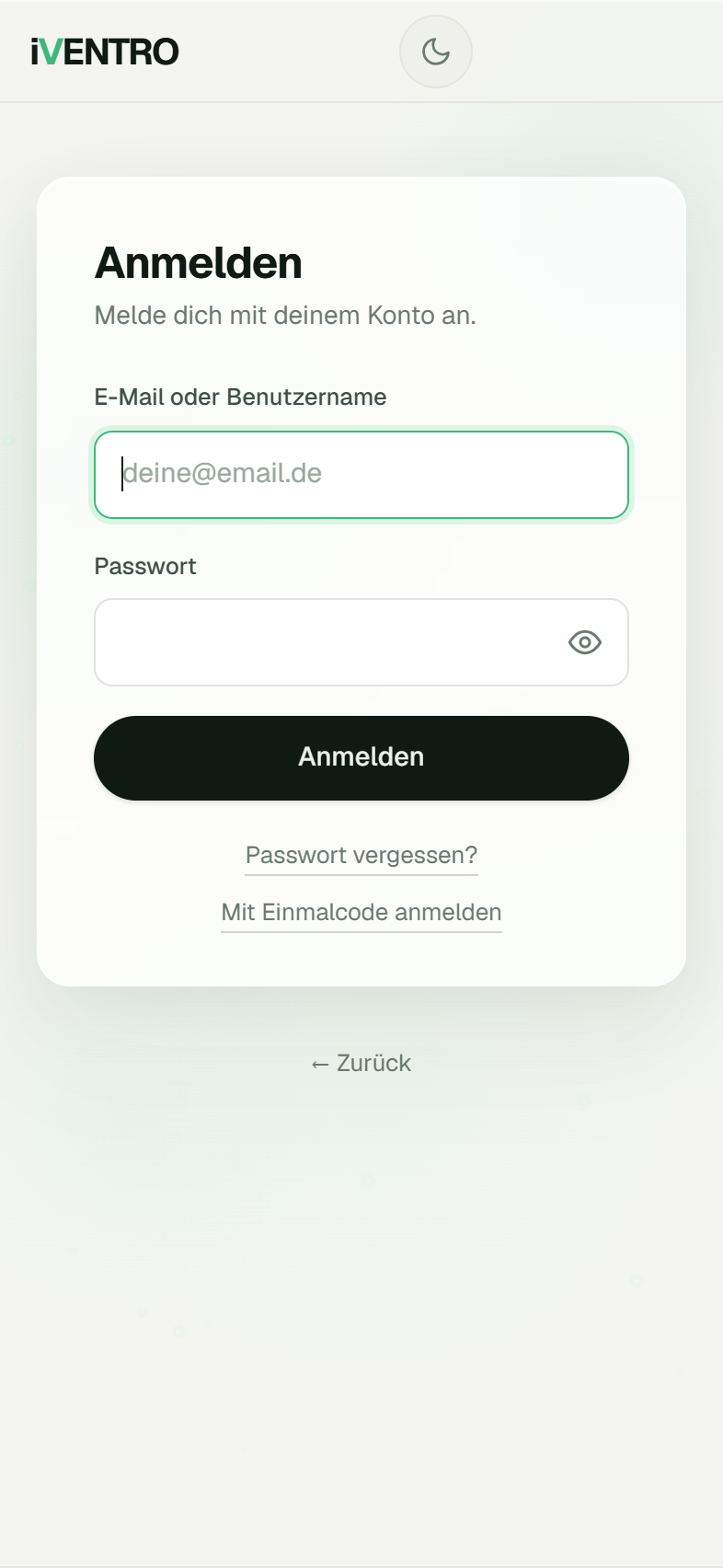 Login mit Passwort