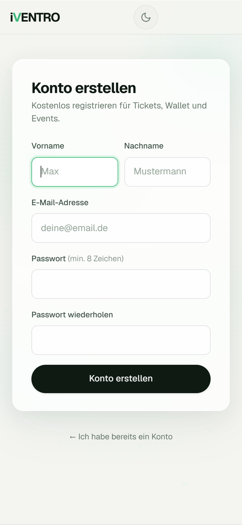 Registrierformular