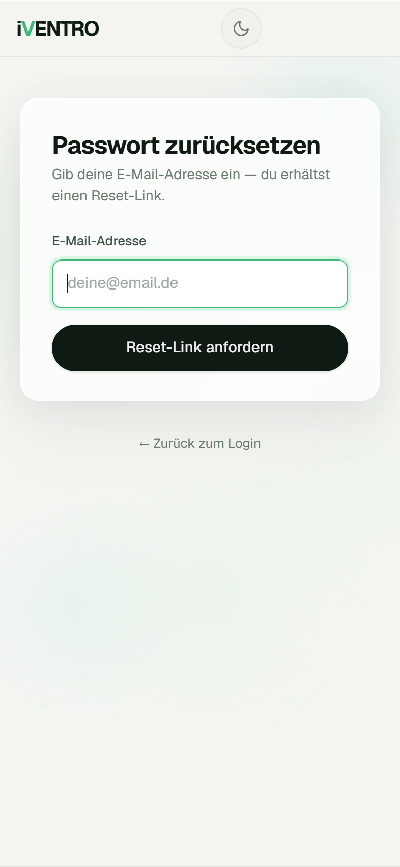 Reset-Link anfordern
