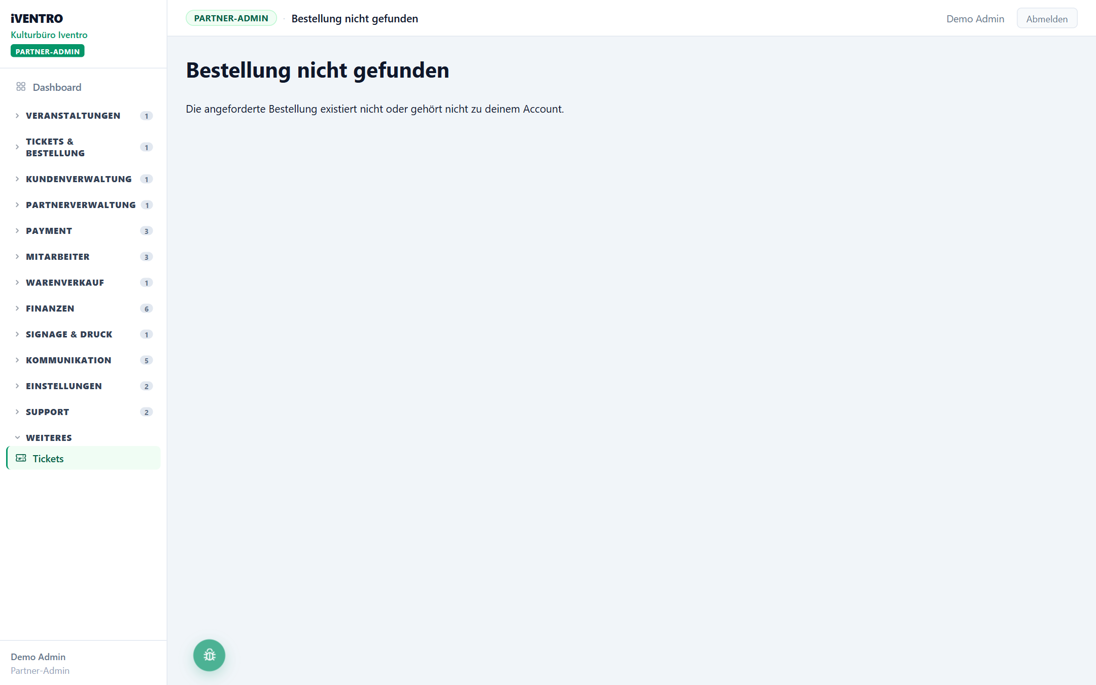 Das Fenster „Ticket-Status ändern"